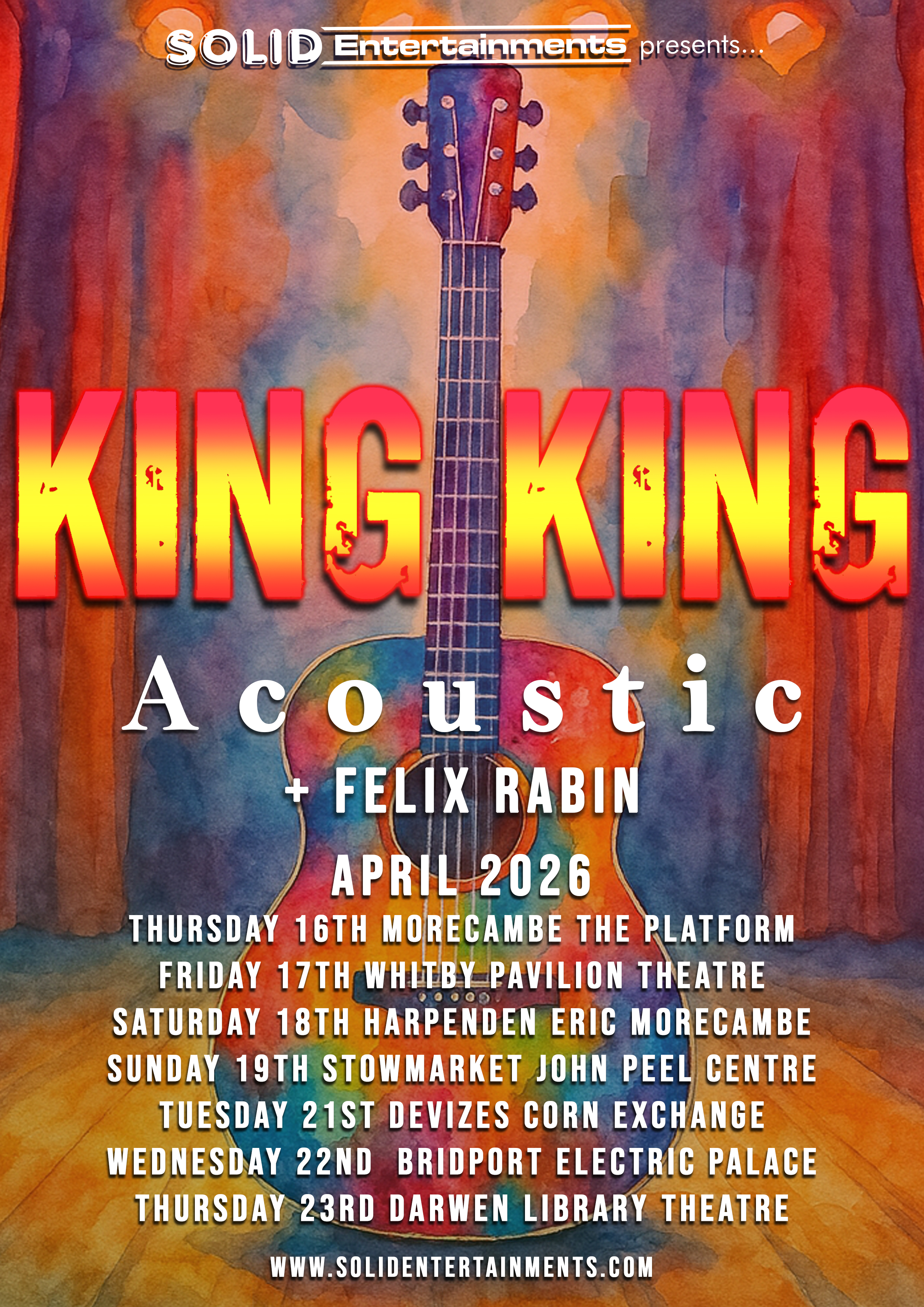 King King Acoustic set gig poster Devizes 21st April 2026